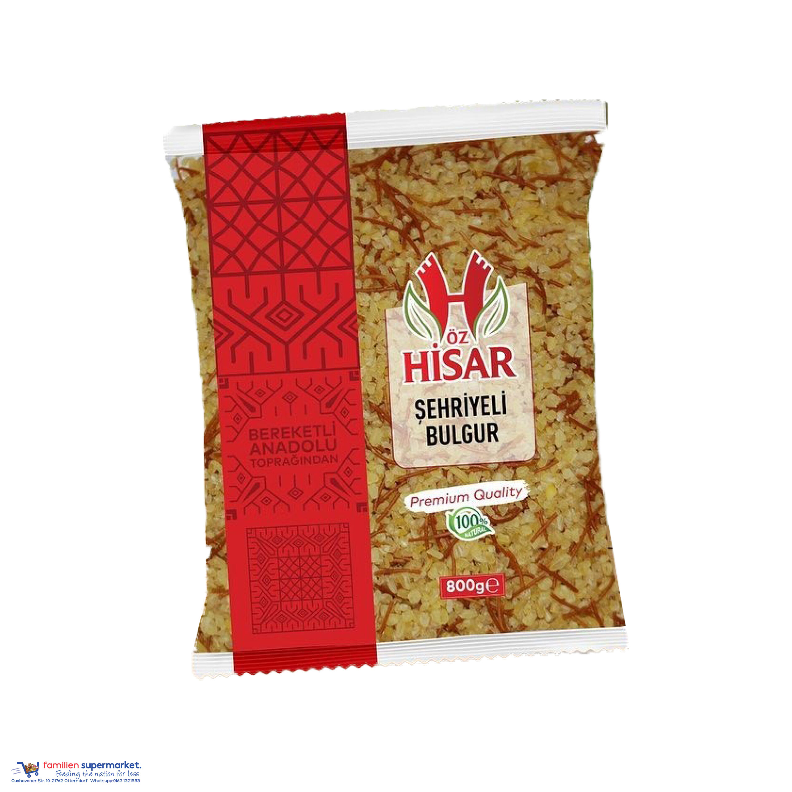 Öz Hisar Şehriyeli Bulgur (bulgur with vermicelli ÖZ HİSAR Bulgur mit Fadennudeln, 800 g - Image 1